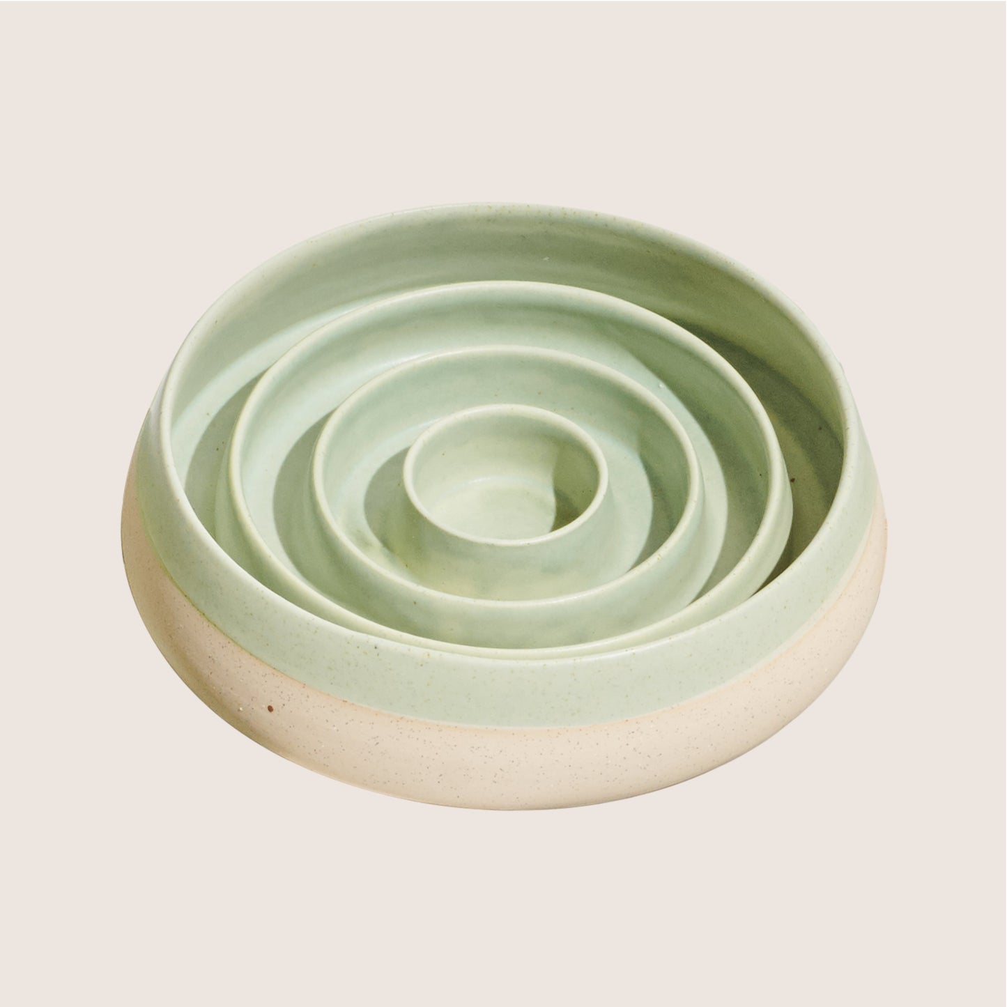 Schlingnapf handgefertigt | Keramik grün