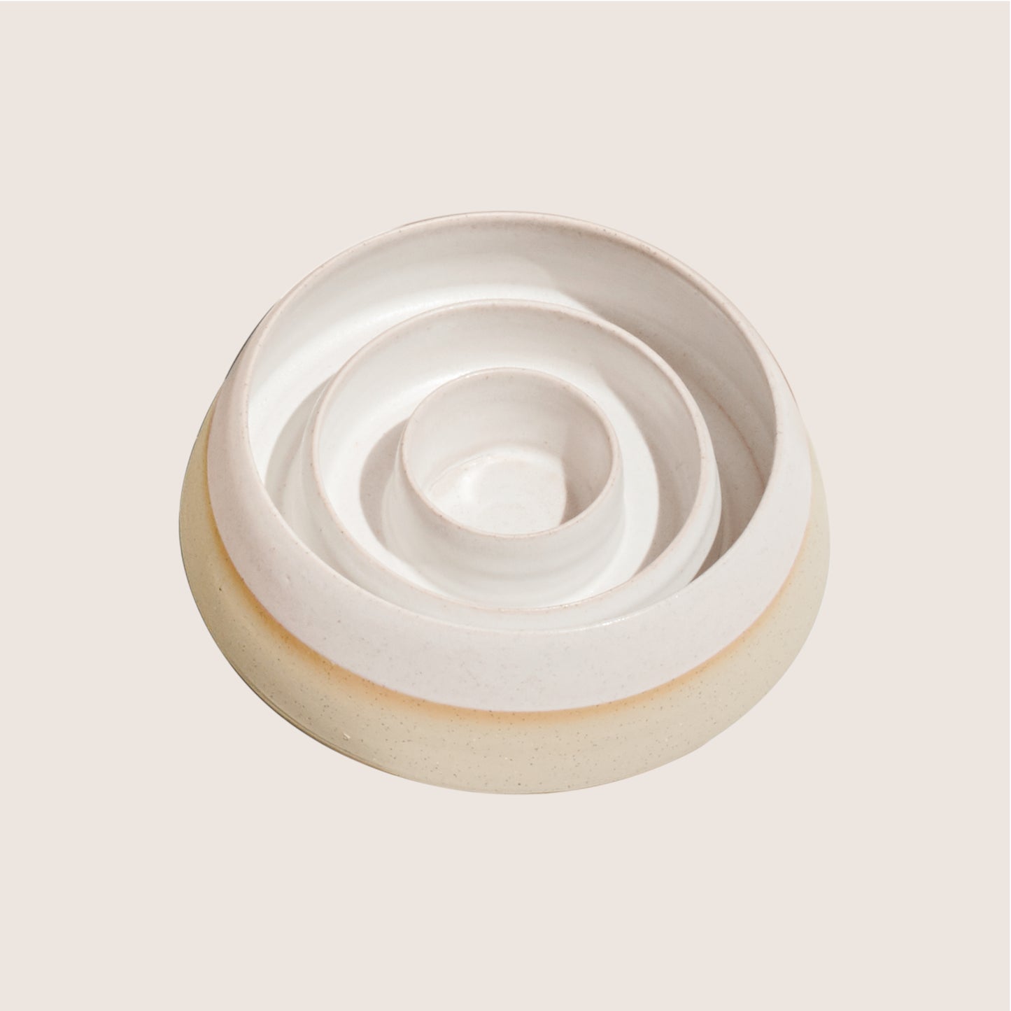 Schlingnapf handgefertigt | Keramik weiss